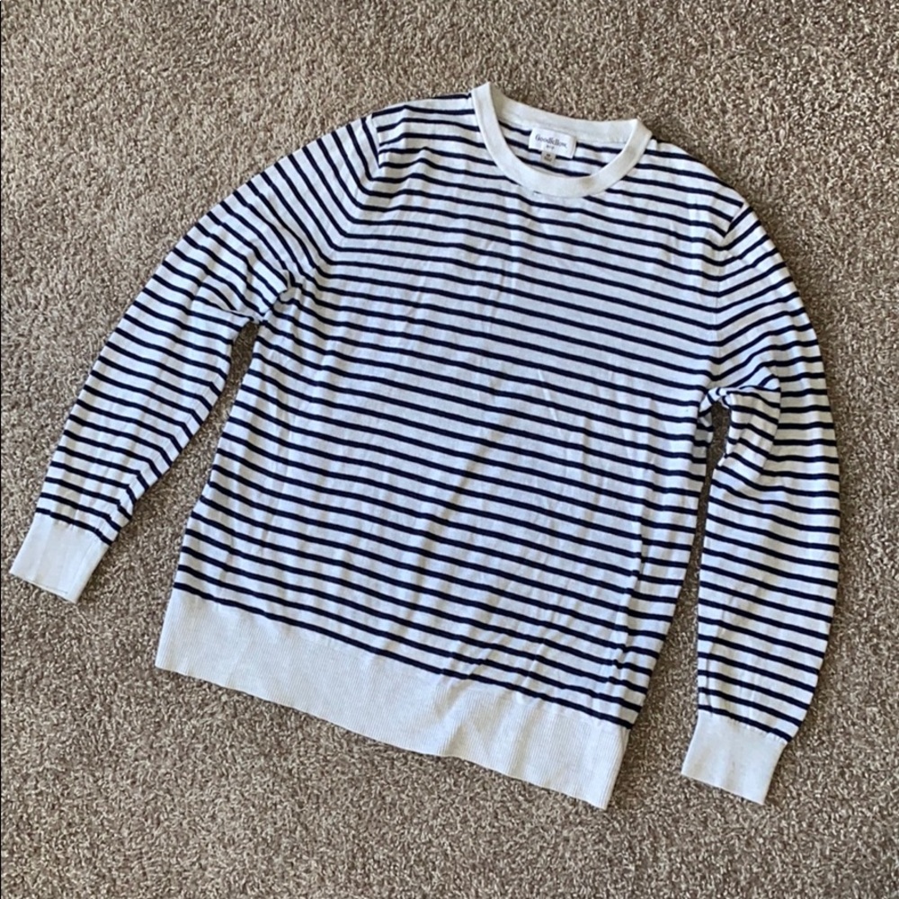 Striped long sleeve knit shirt